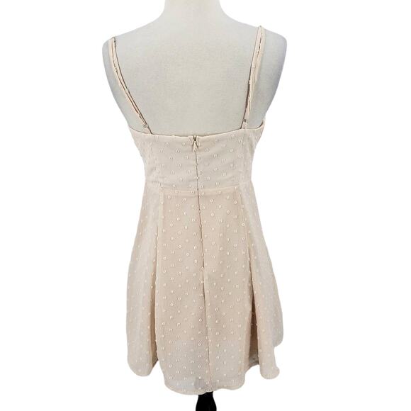 Saints + Secrets Swiss Dot Mini Dress Palest Pink Women's Size Medium - Picture 4 of 7